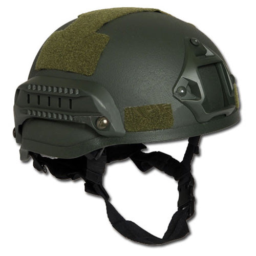Fotografía del casco US tipo MICH 2002 completo color verde