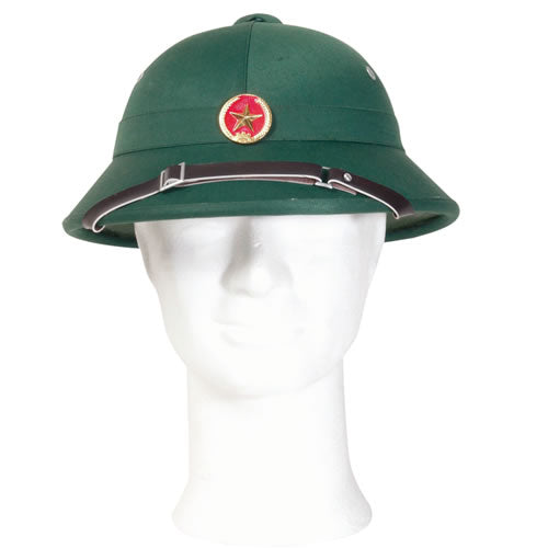Casco VIETCONG TROPIC con insignia verde, polycotton (50% algodón, 50% poliéster), correa ajustable, solo decorativo