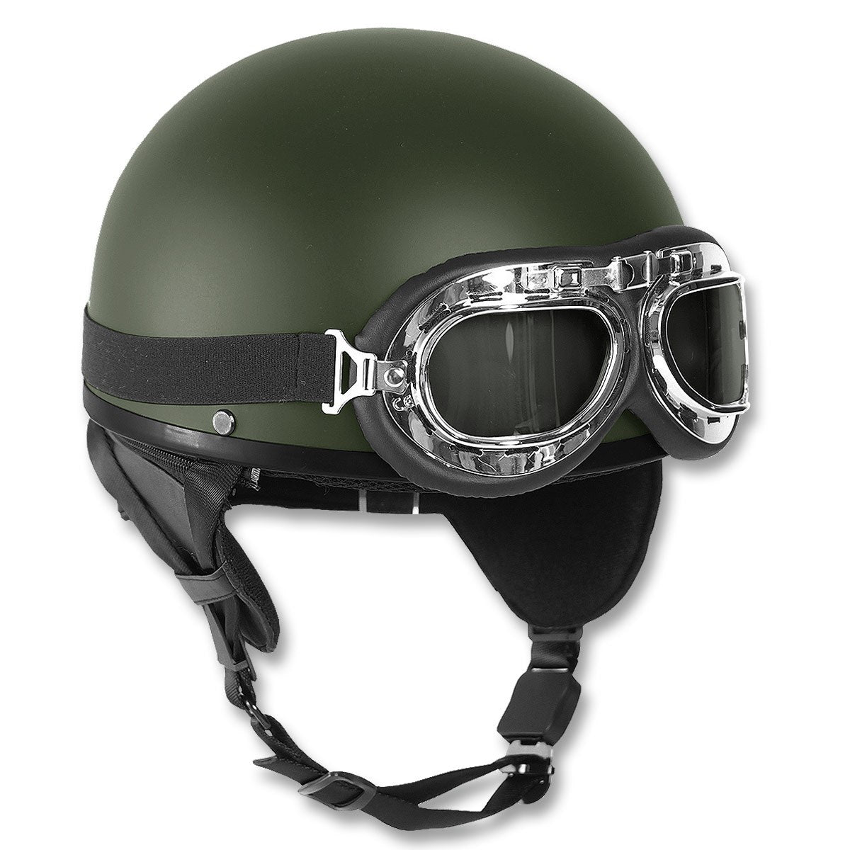 Casco de moto retro ZEENÁ con gafas, imagen del producto