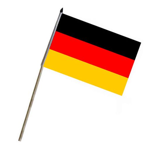Bandera de Alemania en palo 30x45 cm, 100% poliéster