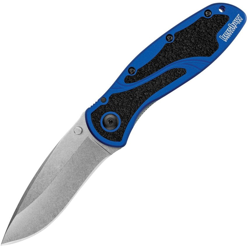 Navaja plegable BLUR con filo liso, hoja 8,6 cm, Assisted SpeedSafe, diseño Ken Onion, fabricada en EE. UU.