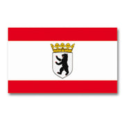 Bandera de Berlín con el escudo central (Alemania)
