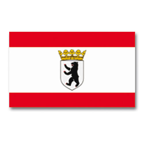Bandera de Berlín con el escudo central (Alemania)