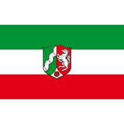 Bandera de Renania del Norte-Westfalia con escudo