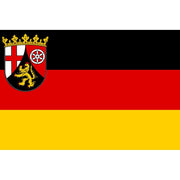 Bandera de Renania-Palatinado (Rheinland-Pfalz) con el escudo heráldico