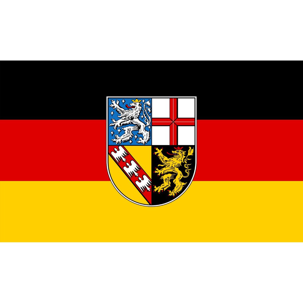 Bandera del estado alemán Sársko (Saarland) con escudo