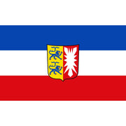 Bandera de Schleswig-Holstein (Alemania) con escudo heráldico