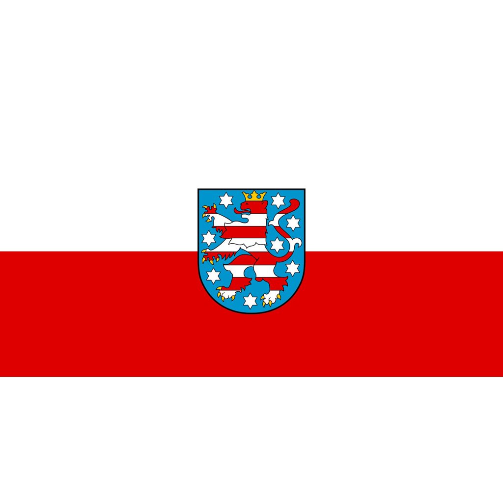Bandera de Turingia (Durynsko) 150x90 cm en poliéster con escudo