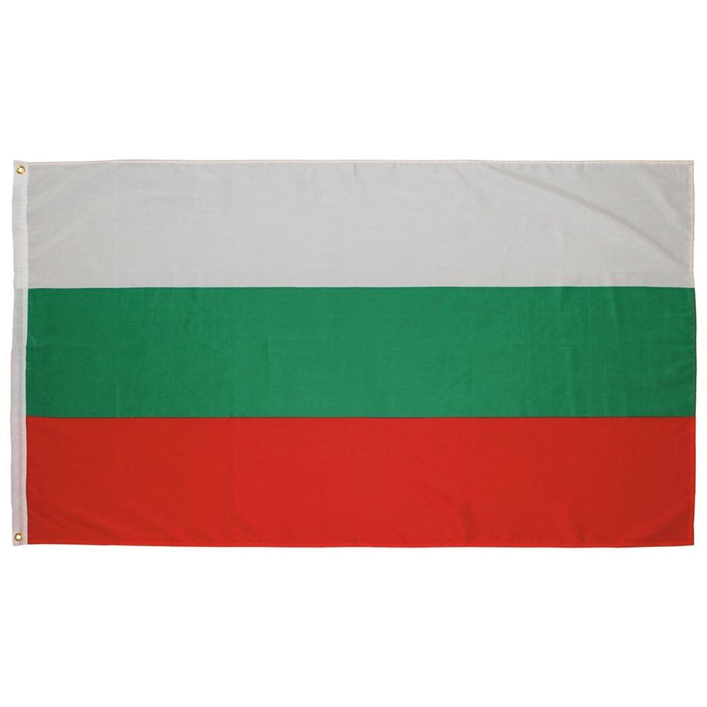 Bandera estatal de Bulgaria 90 x 150 cm, 100% poliester, dos ojetes metalicos