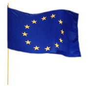 Bandera de la Unión Europea 30x45 cm con asta, 100% poliester