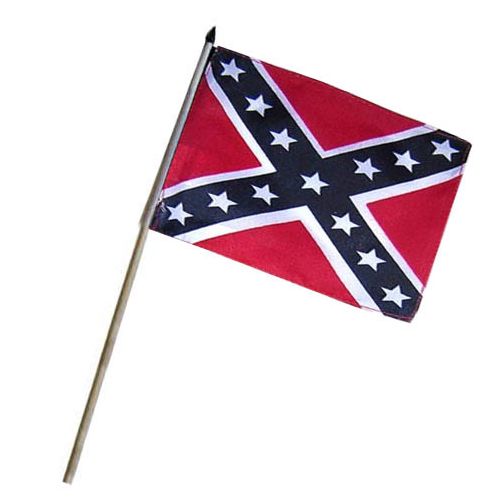 Bandera confederada con asta 30x45 cm, 100% poliéster