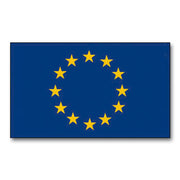Bandera de la UE 150 x 90 cm con dos ojales metálicos, 100% poliéster