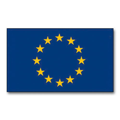 Bandera de la UE 150 x 90 cm con dos ojales metálicos, 100% poliéster