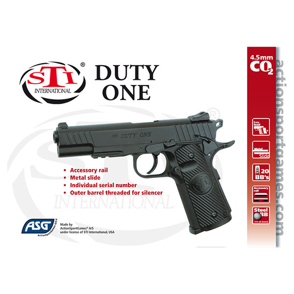 Pistola de aire ASG STI Duty One CO2, BB 4,5 mm acero - ID 16730A