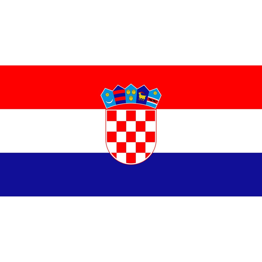 Bandera estatal de Croacia 150 x 90 cm, 100% poliéster, dos ojetes metálicos para sujeción