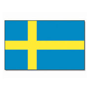 Bandera nacional de Suecia 150 x 90 cm con dos ojales metálicos, 100% poliéster