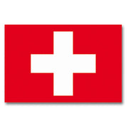 Bandera nacional de Suiza 150 x 90 cm con cruz blanca sobre fondo rojo y dos ojales metálicos