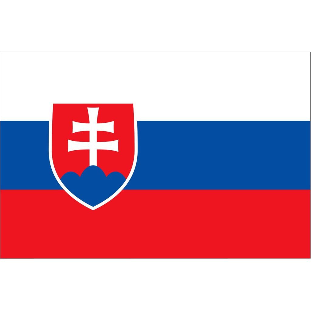 Bandera de Eslovaquia 30x45 cm con palo, 100% poliester