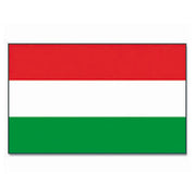 Bandera nacional de Hungría 150 x 90 cm con dos ojales metálicos, 100% poliéster