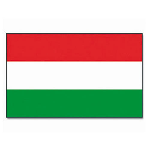 Bandera nacional de Hungría 150 x 90 cm con dos ojales metálicos, 100% poliéster