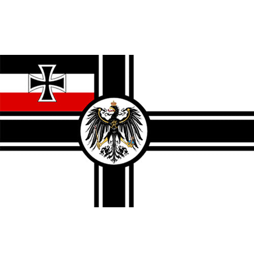 Bandera Reich Alemán marina en palo de plástico 30x45 cm, poliéster