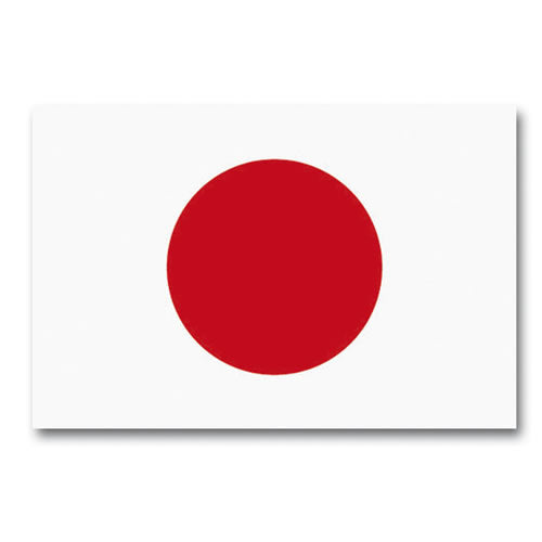 Bandera nacional de Japón con círculo rojo sobre fondo blanco y dos ojales metálicos, 150 x 90 cm