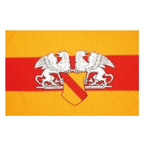 Bandera histórica de Baden con emblema (región alemana, hoy parte de Baden-Württemberg)