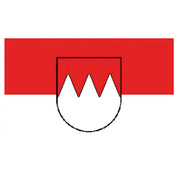 Bandera de Franken con emblema - región de Franconia (norte de Baviera)