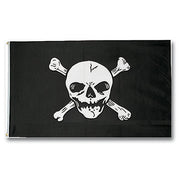Bandera pirata Jolly Roger con calavera y tibias cruzadas, 150 x 90 cm, ojales metálicos