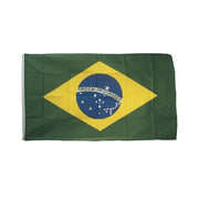 Bandera de Brasil 150 x 90 cm, 100% poliéster, con dos ojales metálicos