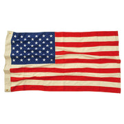 Bandera de EE. UU. bordada vintage de algodón 50 estrellas 90x150 cm con 2 ojetes metálicos