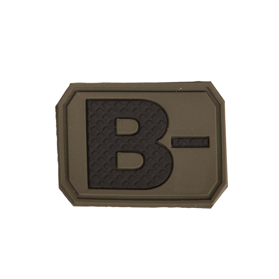 Parche de plástico 3D verde con velcro VELCRO grupo sanguíneo B+