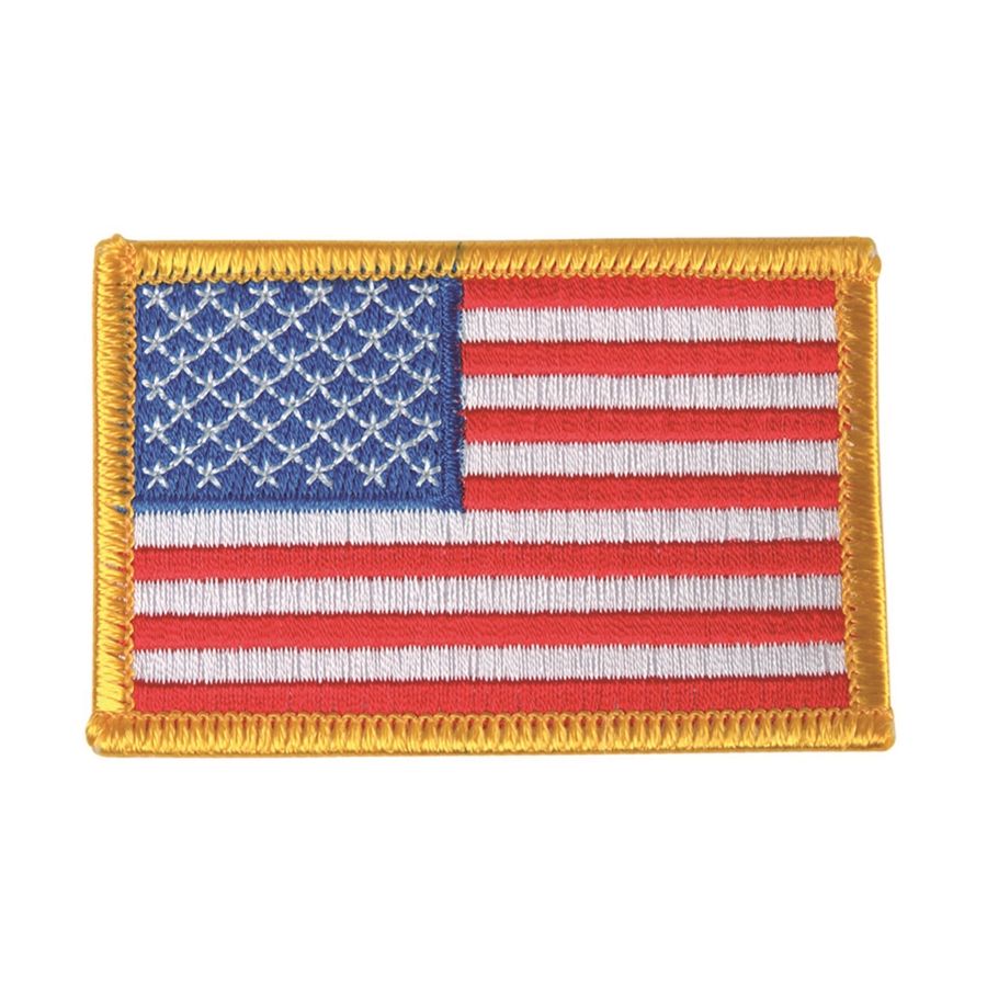 Parche bandera EE. UU. con borde amarillo, textil, aprox. 7,5 x 5 cm