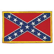 Parche textil con bandera confederada y borde amarillo, aprox. 7,5 x 5 cm
