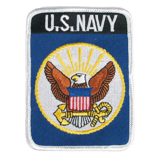 Parche textil US NAVY con inscripción y emblema, aprox. 7,5 x 10 cm