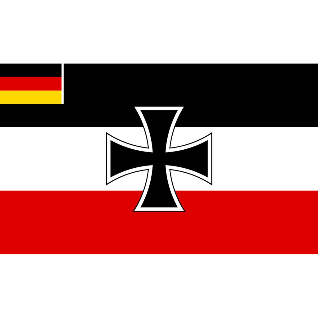 Bandera Alemania con cruz 150 x 90 cm en poliester con dos ojales metalicos