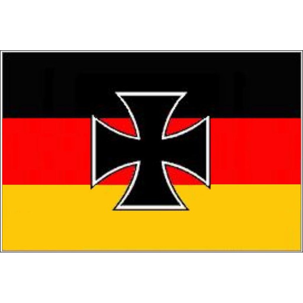 Bandera de Alemania con cruz, 150 x 90 cm, 2 ojales metálicos