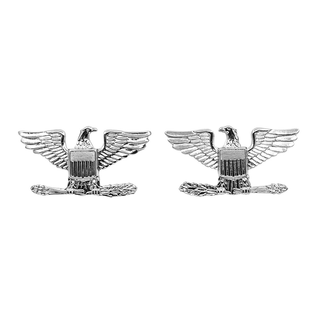 Insignia metálica plateada US Army COLONEL