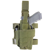 Funda pistolera muslera TORNADO verde para zurdos