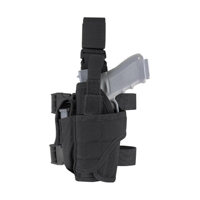 Funda pistolera muslera TORNADO verde para zurdos