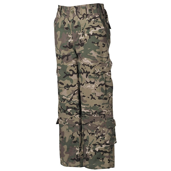 Conjunto infantil camuflado ACU, pantalón y blusa en 100% algodón rip-stop con múltiples bolsillos