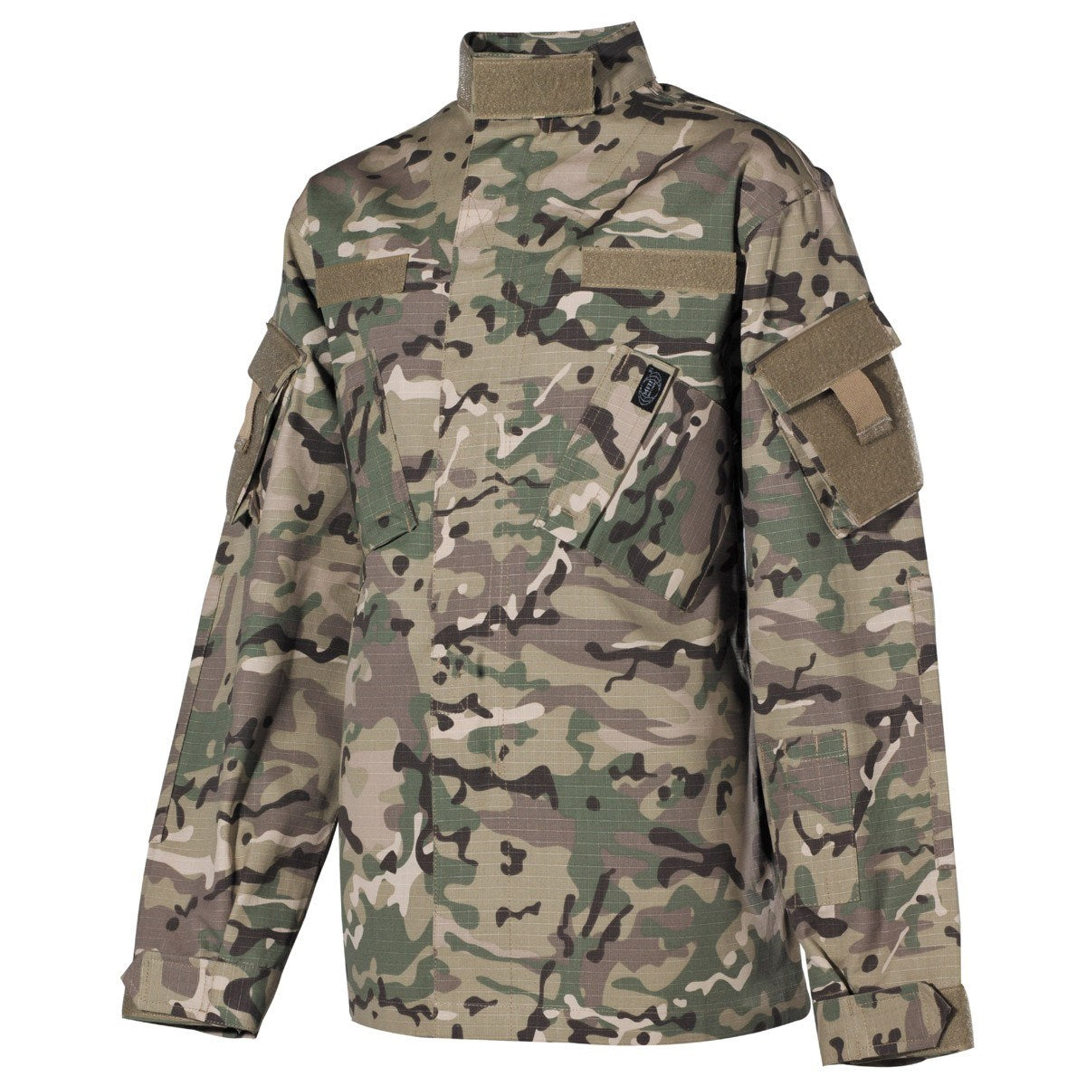 Conjunto infantil camuflado ACU, pantalón y blusa en 100% algodón rip-stop con múltiples bolsillos