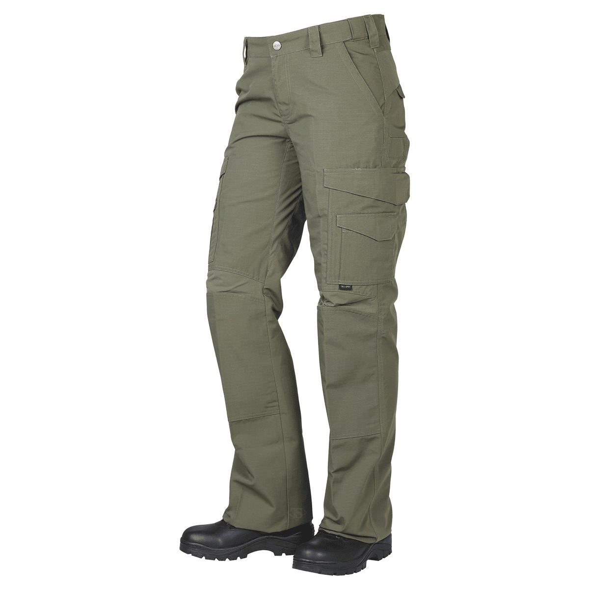 Pantalones tacticos mujer 24-7 Pro Flex rip-stop verdes con multiples bolsillos y refuerzos elasticos