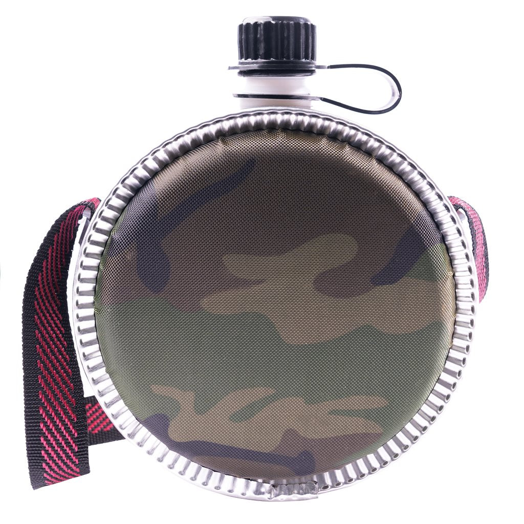 Cantimplora WESTERN MINI con funda lateral de tela y correa de hombro
