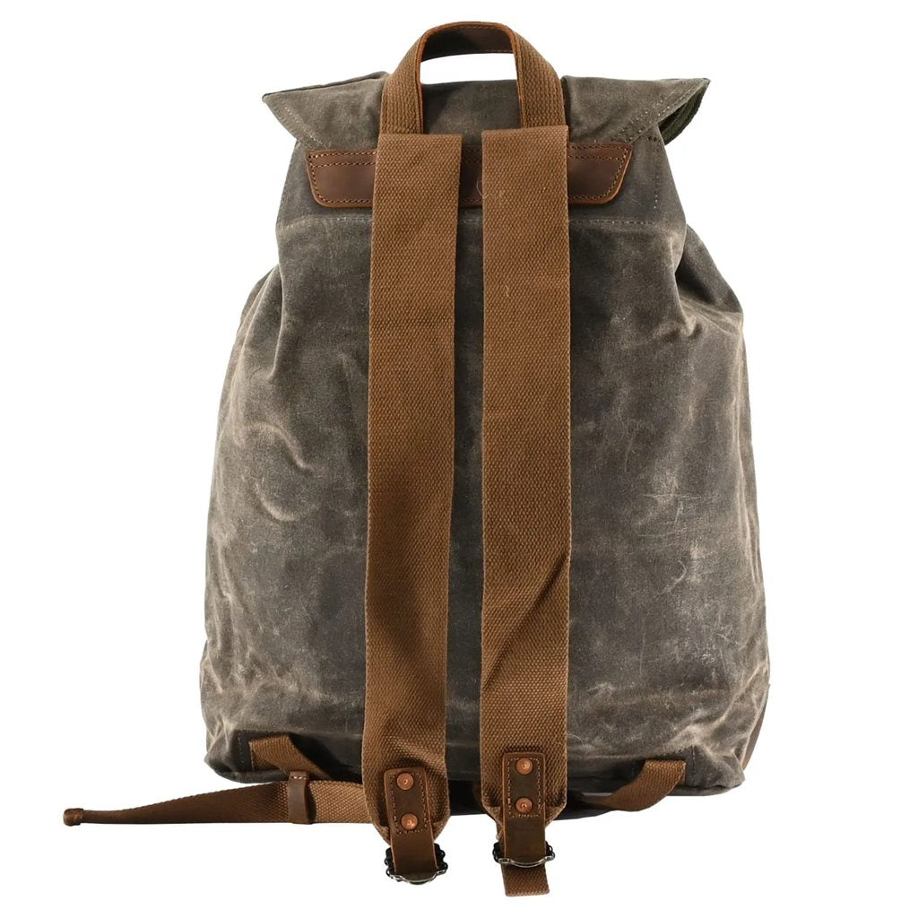 Mochila suiza vintage encerada Bushcraft REPRO en lona de tienda militar