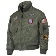 Chaqueta bomber infantil CWU con parches