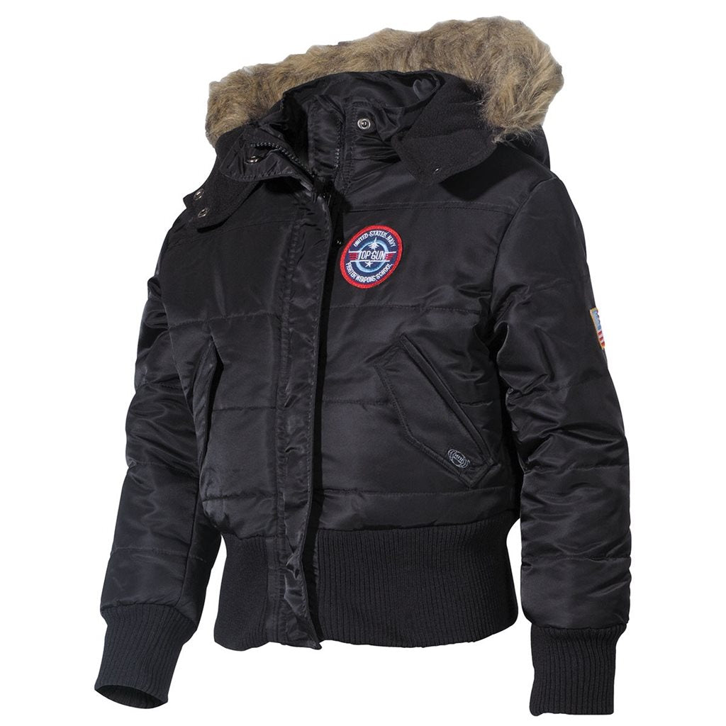 Chaqueta infantil N-2B POAR negra con capucha