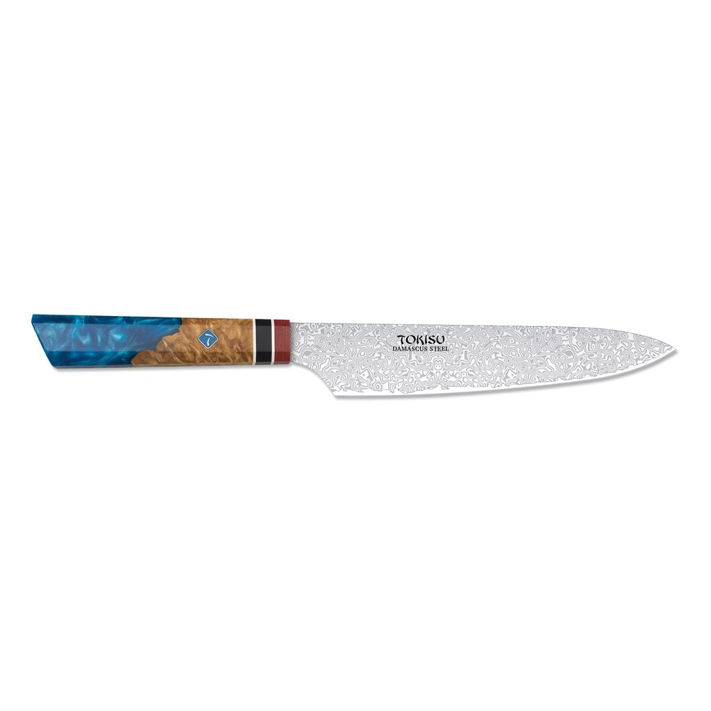 Cuchillo Gyuto Tokisu con hoja de damasco de 67 capas y mango ergonómico