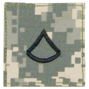 Parche rango PRIVATE 1ST CLASS Army ACU Digital, 5x5 cm, rip-stop y velcro, fabricado en USA