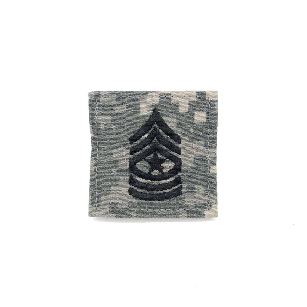 Parche de rango Sergeant Major en camuflaje ACU Digital, ripstop, 5x5 cm, con velcro, fabricado en USA